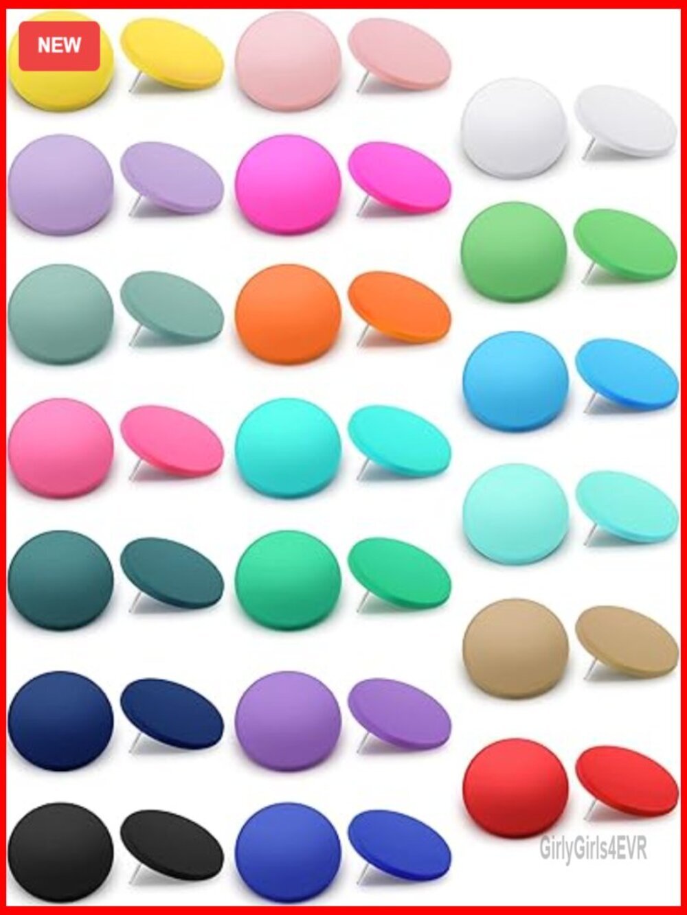 Large Round Acrylic Stud Earrings, 20 Pairs Geometric Disc Earrings for Women